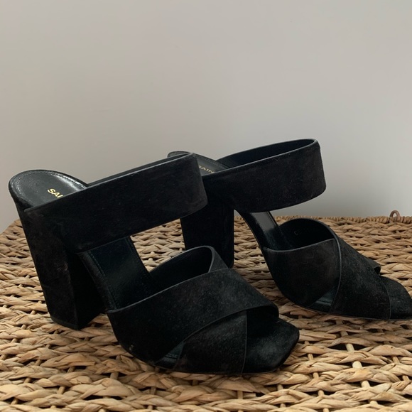 NWT Saint Laurent Jodie Suede Block Heels size 38 - Picture 2 of 7